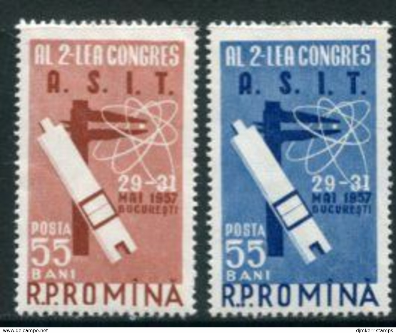 ROMANIA 1957 Engineering And Technical Congress MNH / **.  Michel 1645-46 - Neufs