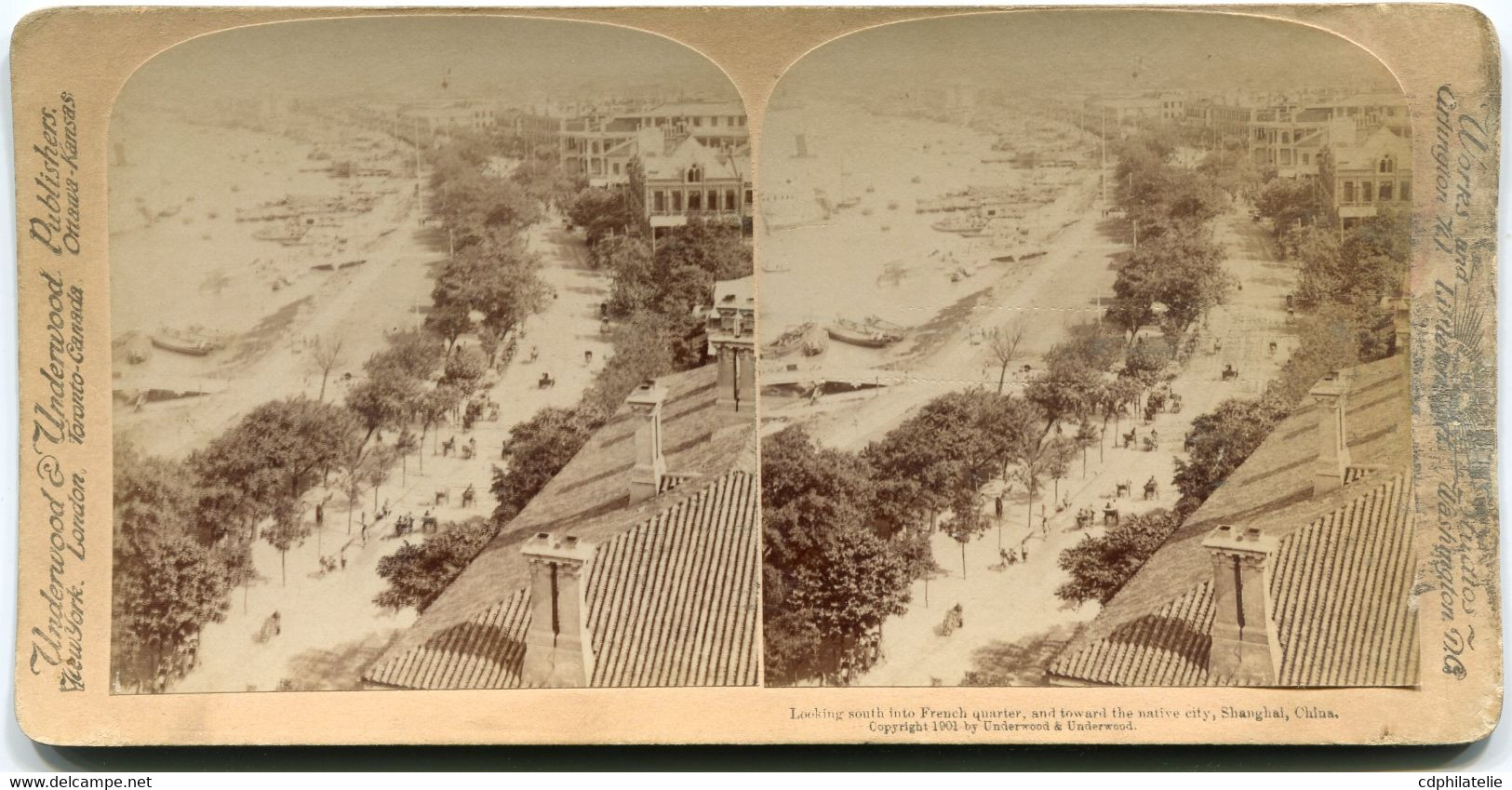 CARTE-PHOTO ? LOOKING SOUTH INTO FRENCH QUARTIER , AND TOWARD THE NATIVE CITY, SHANGHAI, CHINA - Briefe U. Dokumente