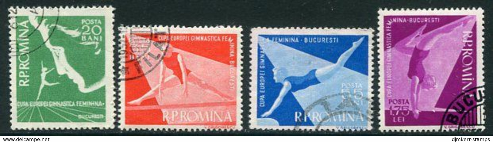 ROMANIA 1957 Women's Gymnastics Championship Used  Michel 1639-42 - Oblitérés