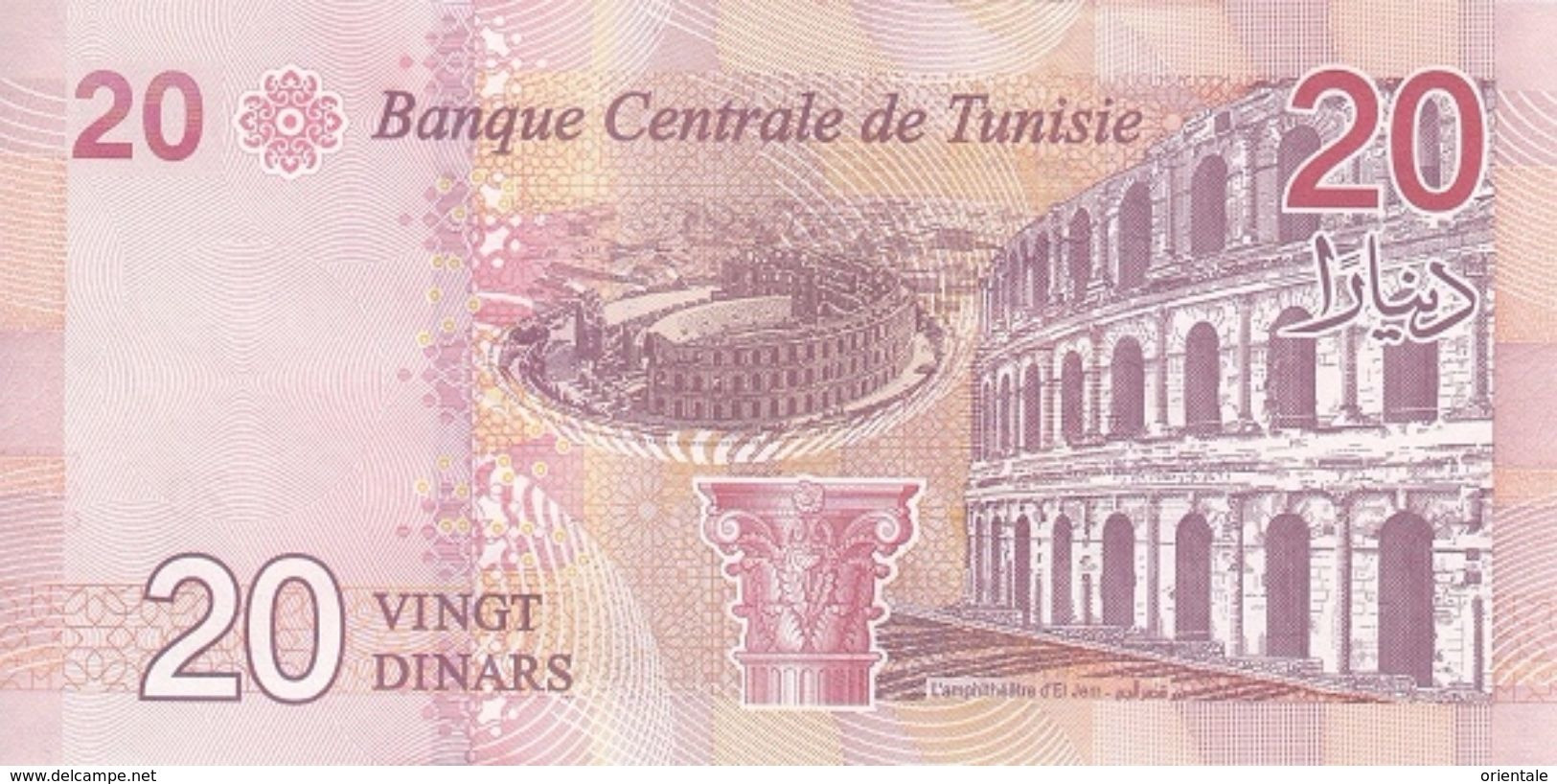 TUNISIA P. 97 20 D 2017 UNC - Tusesië