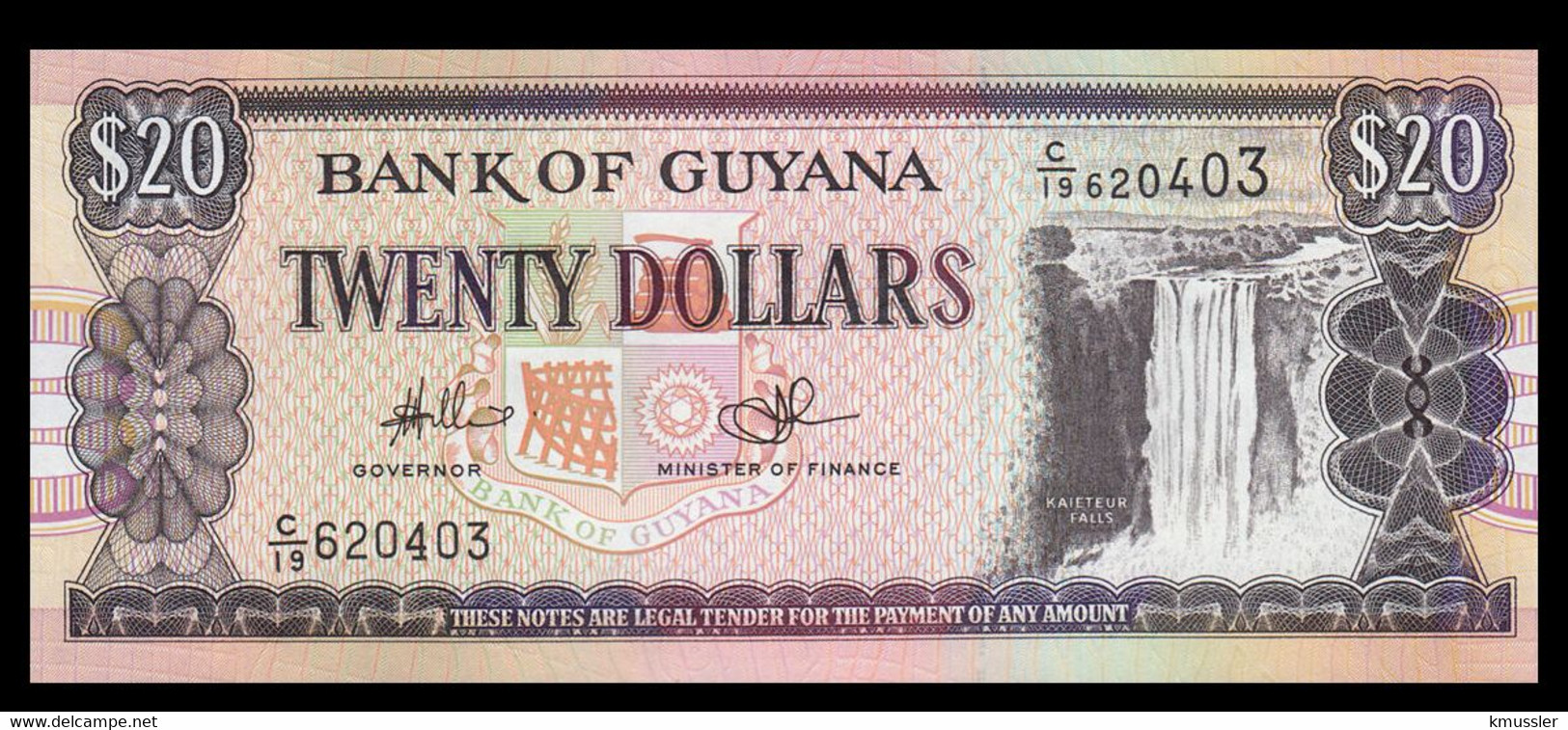 # # # Banknote Guyana 20 Dollars (1996) P.30 E UNC # # # - Guyana