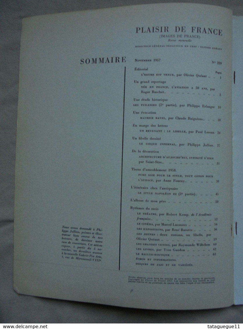 Ancien - Revue "Plaisir De France" Novembre 1957 - Haus & Dekor
