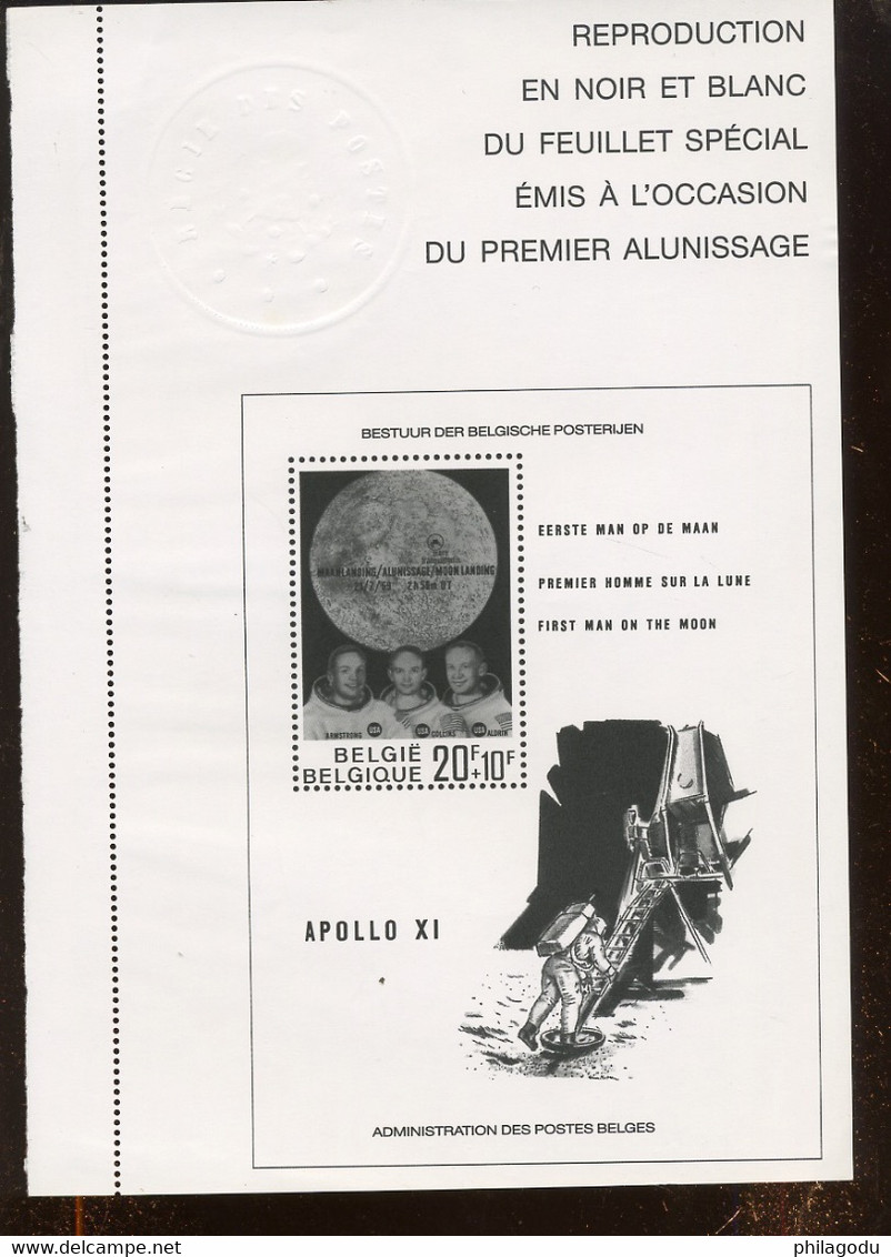 Joli Feuillet édité Par La Poste En 1989. Alunissage. Moonlanding. - Zwart-witblaadjes [ZN & GC]