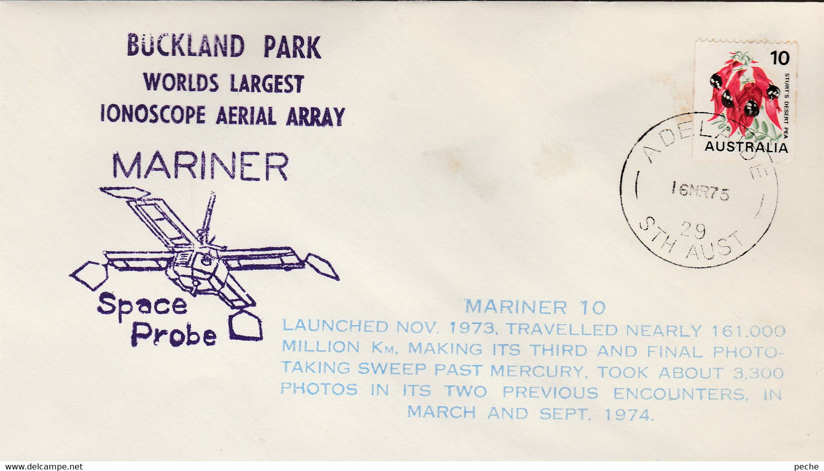 N°983 N -lettre (cover) Buckland Park -worlds Largest Ionoscope Azrial Array- Mariner- - Océanie