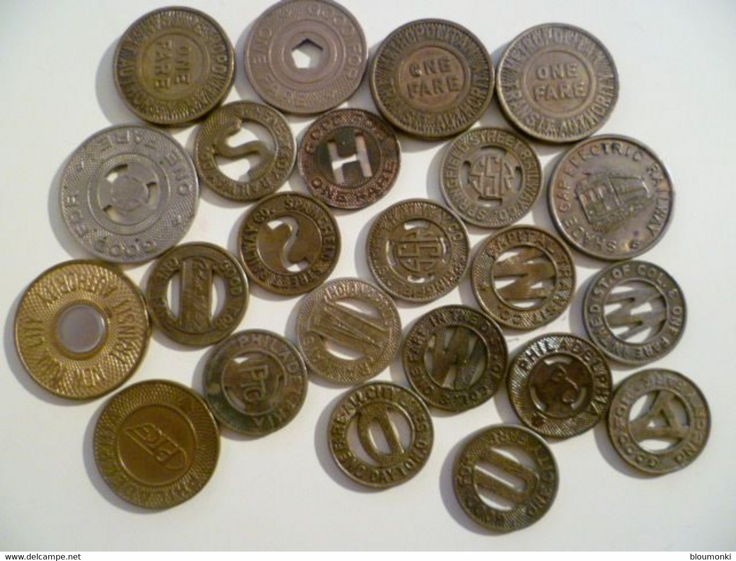 Lot De 23 Jetons GOOD FOR ONE FARE / Transports Etats Unis / USA Coins - Firma's