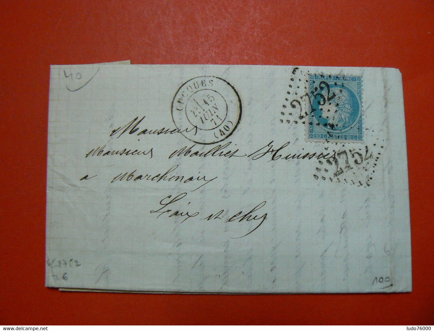 D 253 / CERES N° 37 SUR LETTRE - 1870 Belagerung Von Paris