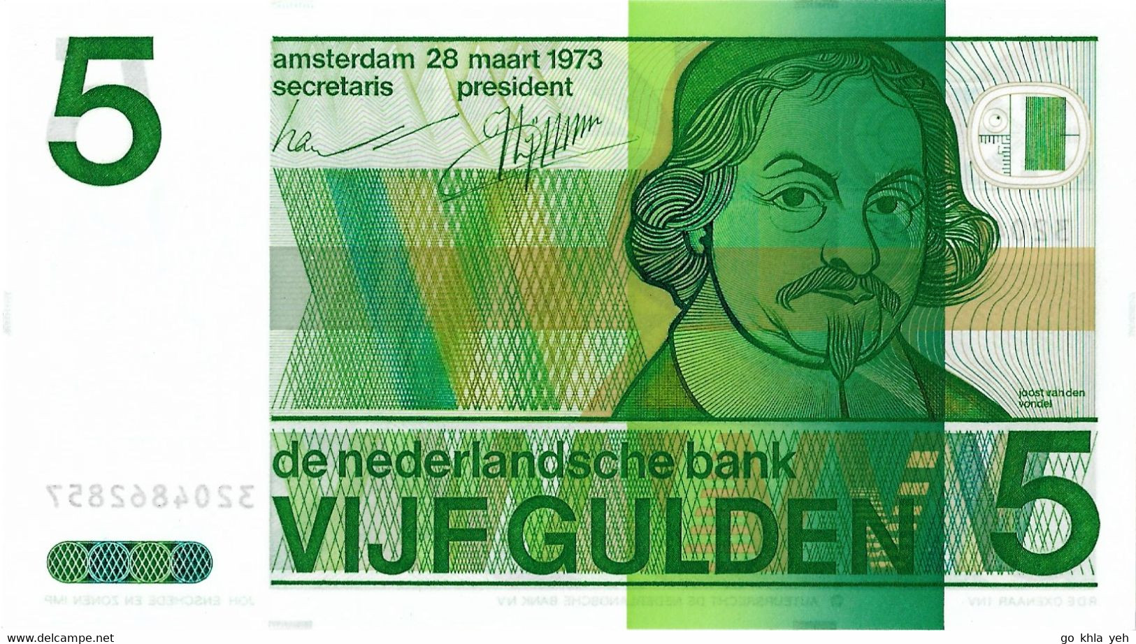 PAYS-BAS 1973 5 Gulden - P.95a Neuf UNC - 5 Gulden