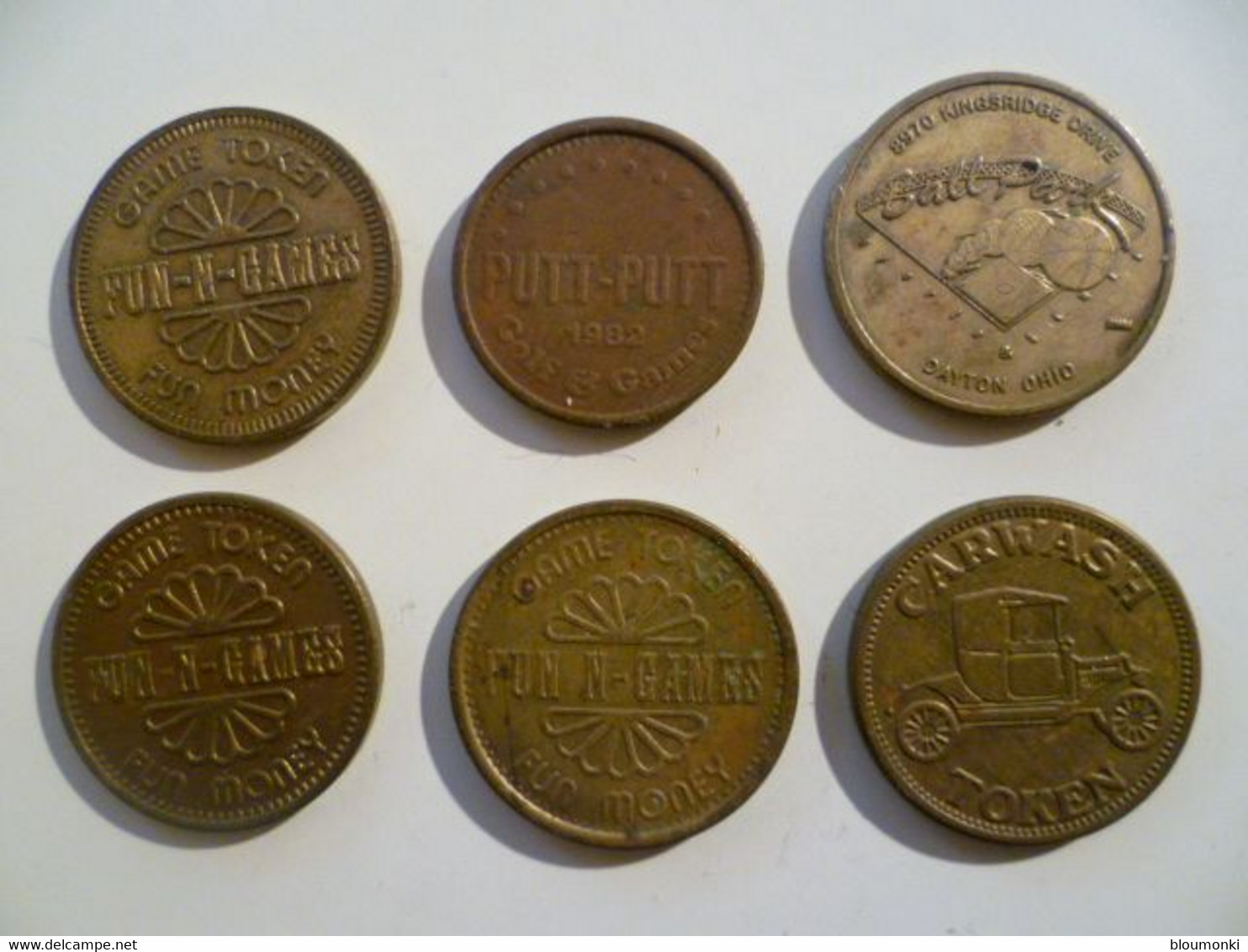 Lot De 6 Jetons NO CASH VALUE / Putt-Putt Fun & Games / Etats Unis / USA Coins - Professionnels/De Société