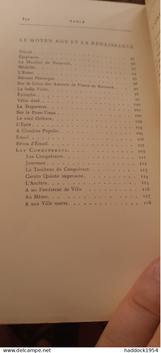 Les Trophées JOSE-MARIA DE HEREDIA Alphonse Lemerre 1952 - Auteurs Français