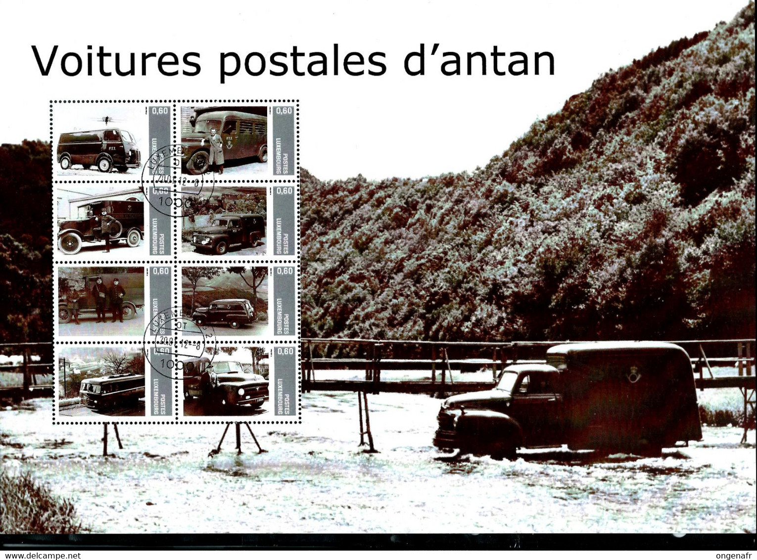 Voitures Postales  D'antan; Bloc Format A4  Avec 8 Timbres Obl.  25/06/2012 - Privées