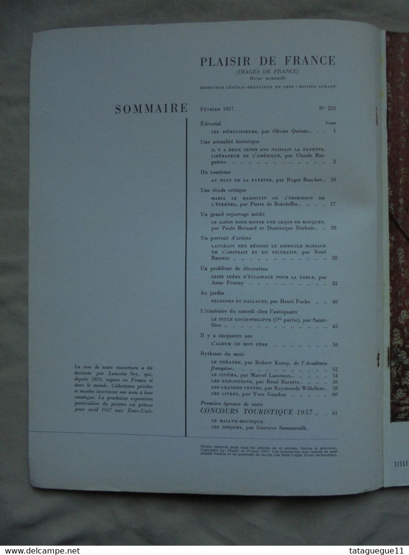 Ancien - Revue "Plaisir De France" Février 1957 - House & Decoration