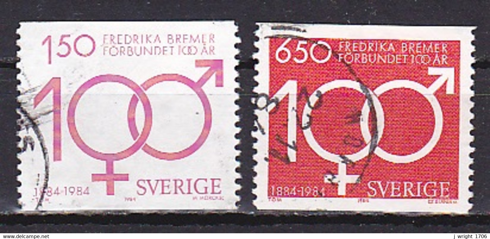 Sweden, 1984, Fredrika Bremer Assoc. Centenary, Set, USED - Gebruikt