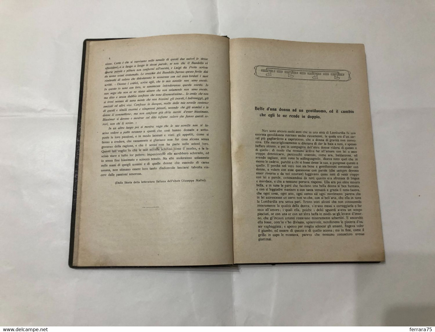 LIBRO NOVELLE MONSIGNORE MATTEO BANDELLO VESCOVO DI AGEN MILANO 1909 PAG.320. - Religion