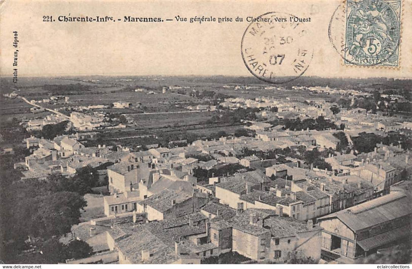 Marennes           17           Vue Prise Du Clocher Vers L'ouest     (voir Scan) - Marennes