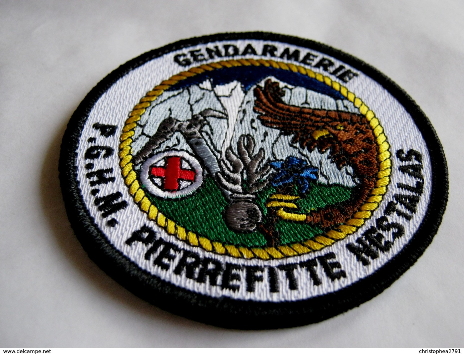 ECUSSON DE LA GENDARMERIE NATIONALE DE HAUTE MONTAGNE PGHM DE PIERREFITTE NESTALAS SUR VELCROS - Polizia