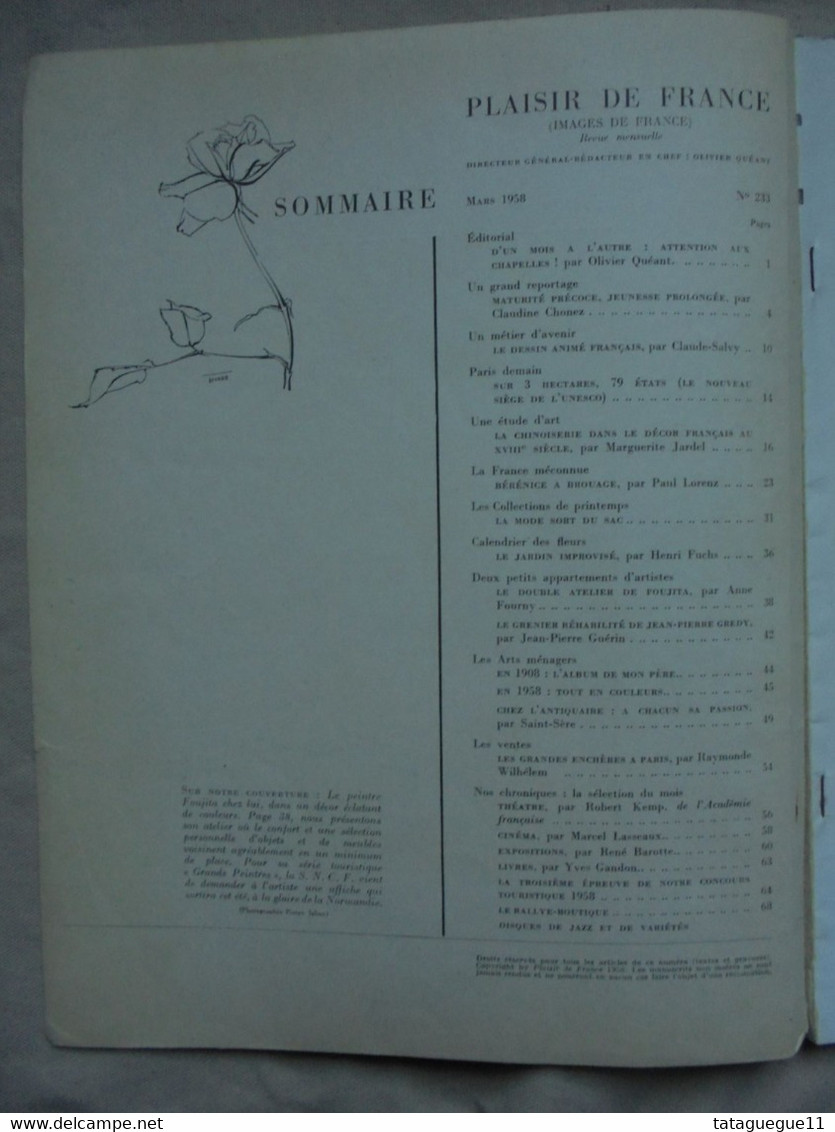 Ancien - Revue "Plaisir De France" Mars 1958 - House & Decoration