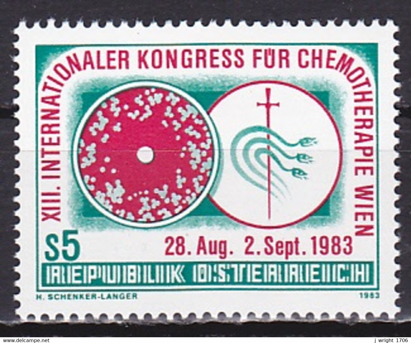 Austria, 1983, International Chemotherapy Cong, 5s, MNH - Ongebruikt