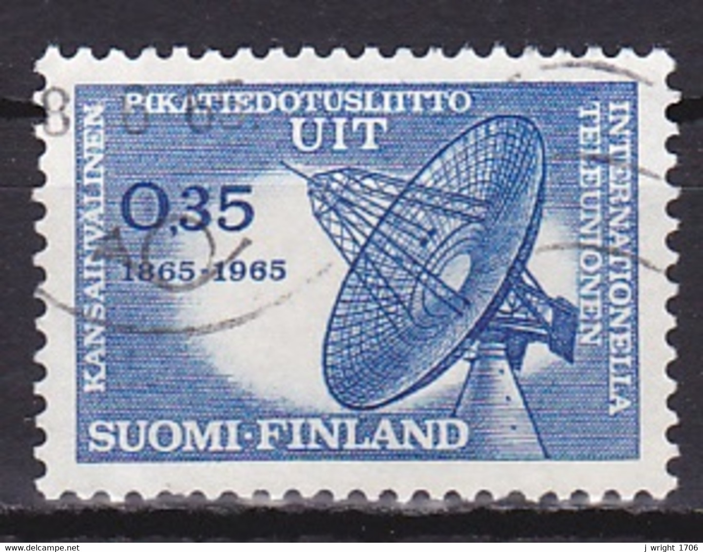 Finland, 1965, ITU Centenary, 0.35mk, USED - Used Stamps