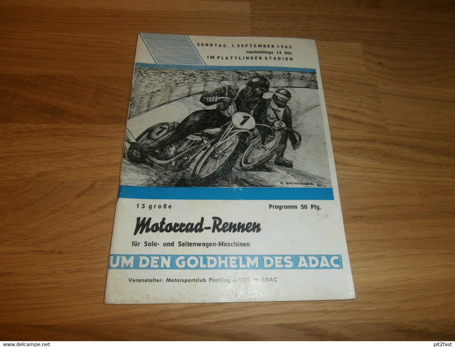 Speedway Plattling , 1.09.1963 , Sandbahn , Programmheft / Programm / Rennprogramm , Program !!! - Motor Bikes