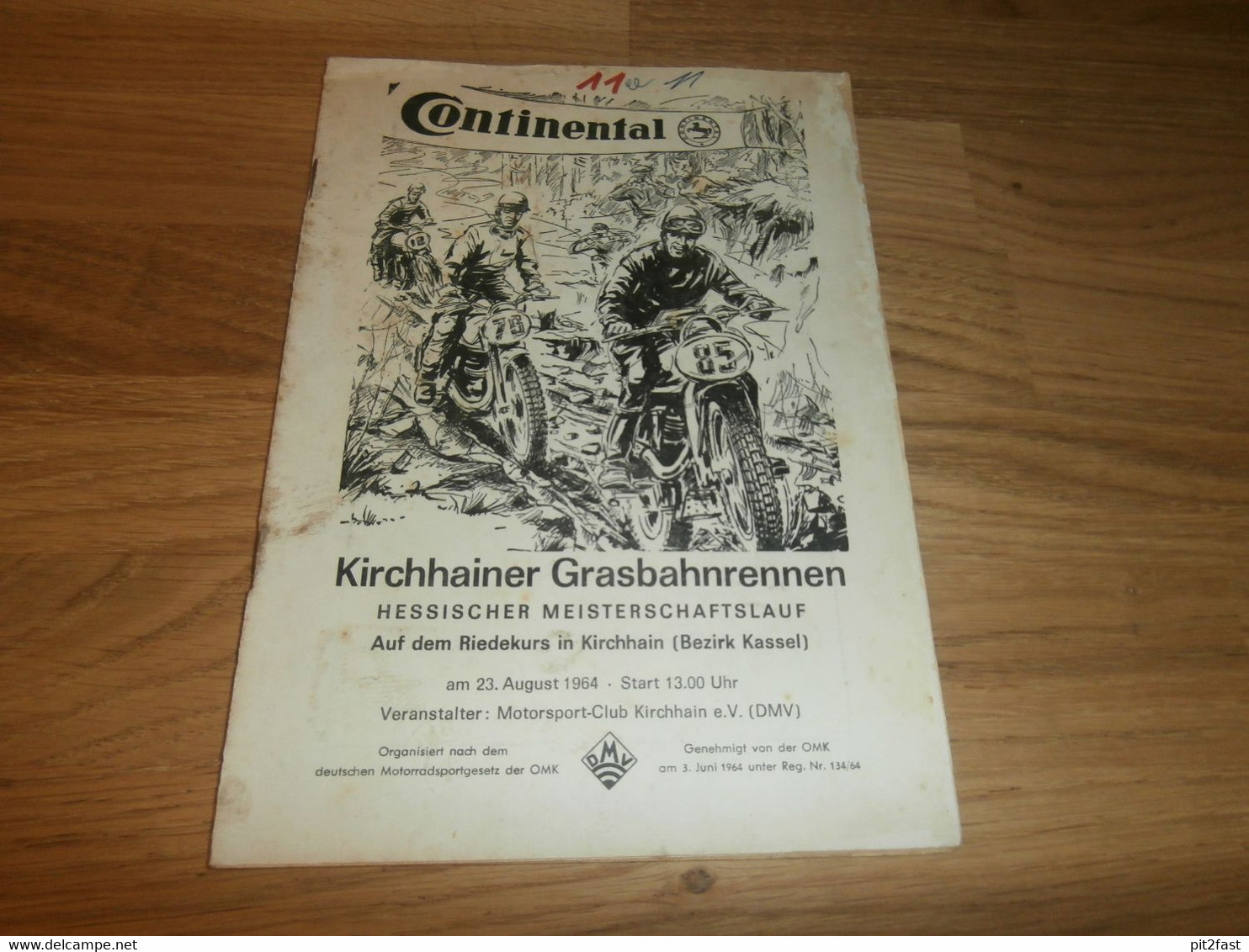 Grasbahnrennen , Kirchhain 23.08.1964 , Sandbahn , Programmheft / Programm / Rennprogramm , Program !!! - Motorfietsen