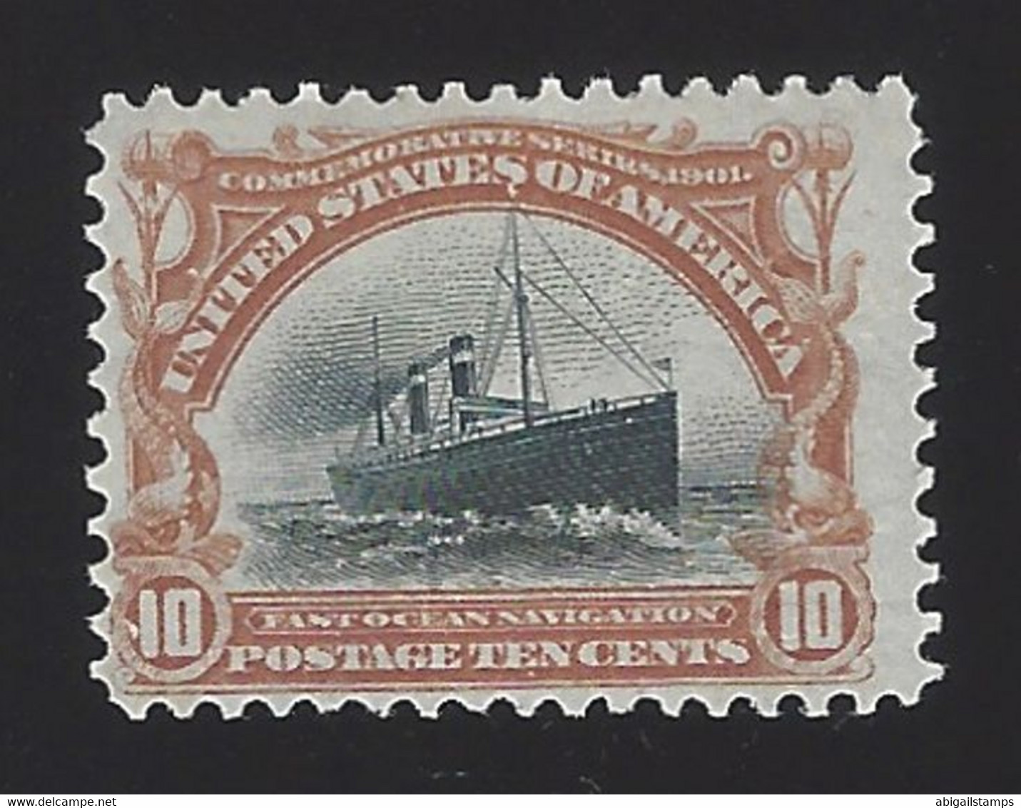 US #299 1901 Yellow Brown & Black Wmk 191 Perf 12 MNH F-VF SCV $325 - Unused Stamps