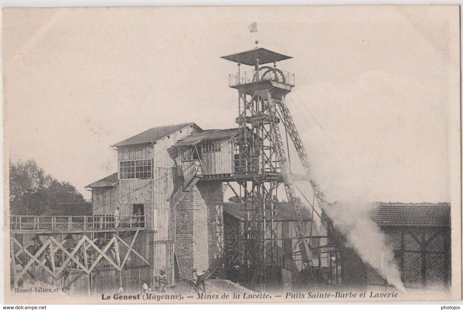 CPA Le Genest (53) Industrie Mines D'Or De La Lucette Puits Sainte Barbe Et Laverie   Ed Hamel  TBE - Le Genest Saint Isle