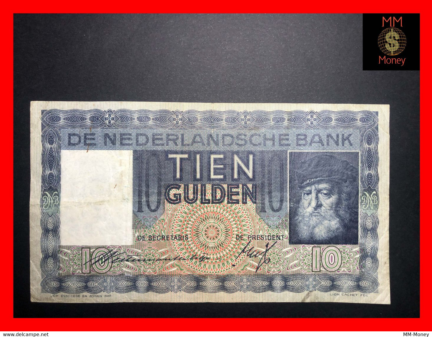 NETHERLANDS 10 Gulden  30.4.1937  P. 49   VF - 10 Florín Holandés (gulden)