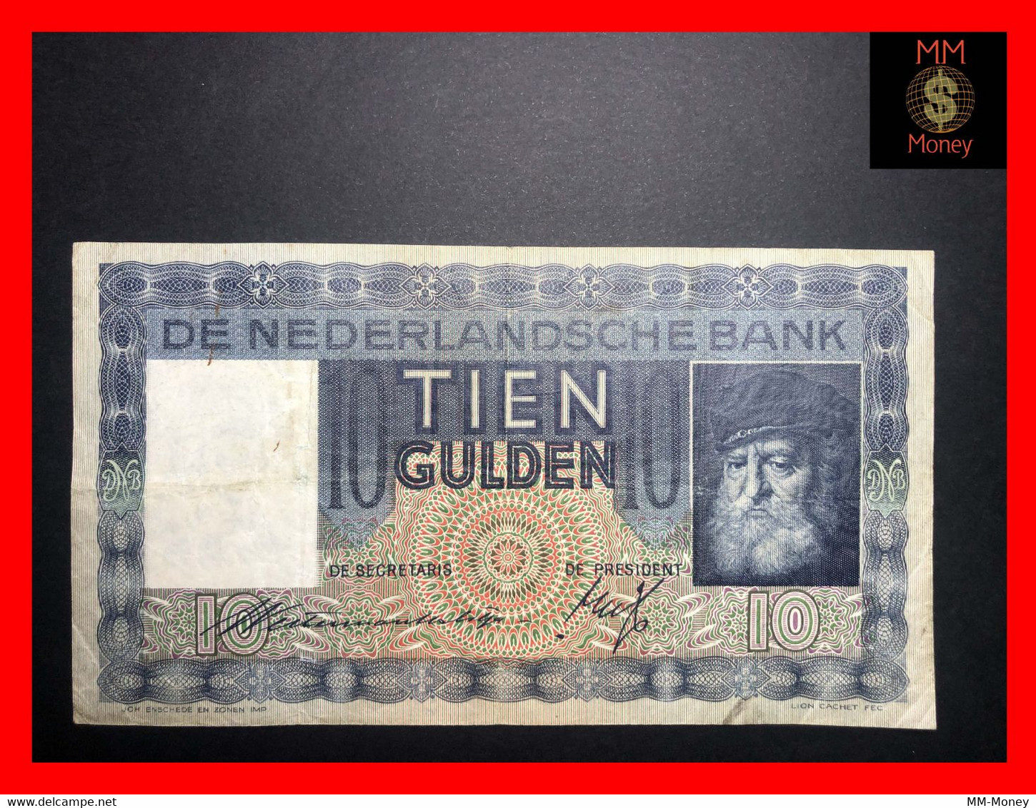 NETHERLANDS 10 Gulden  30.4.1937  P. 49   VF - 10 Gulden