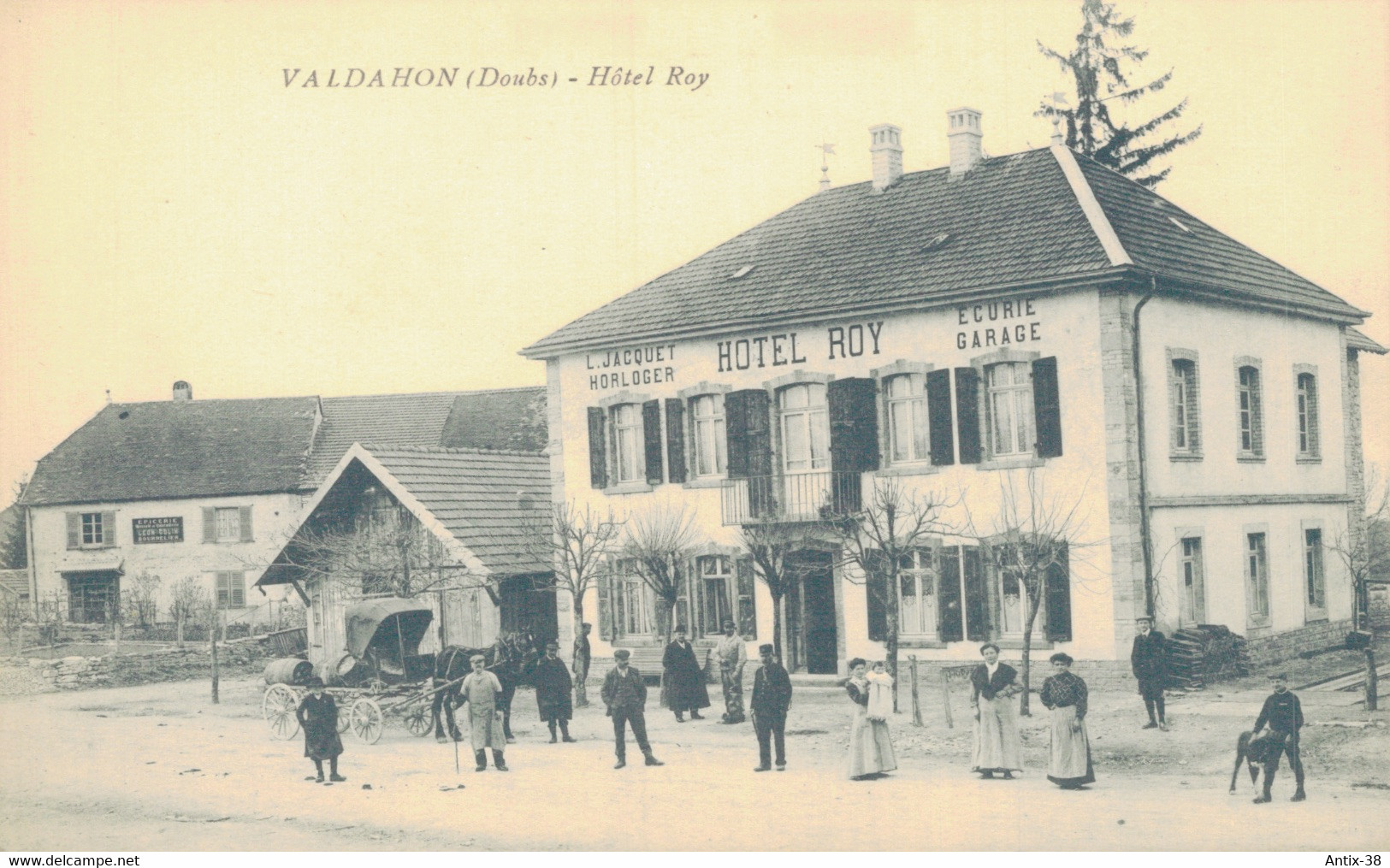 J129 - 25 - VALDAHON - Doubs - Hôtel Roy - L. Jacquet Horloger - Ecurie Garage - Andere & Zonder Classificatie