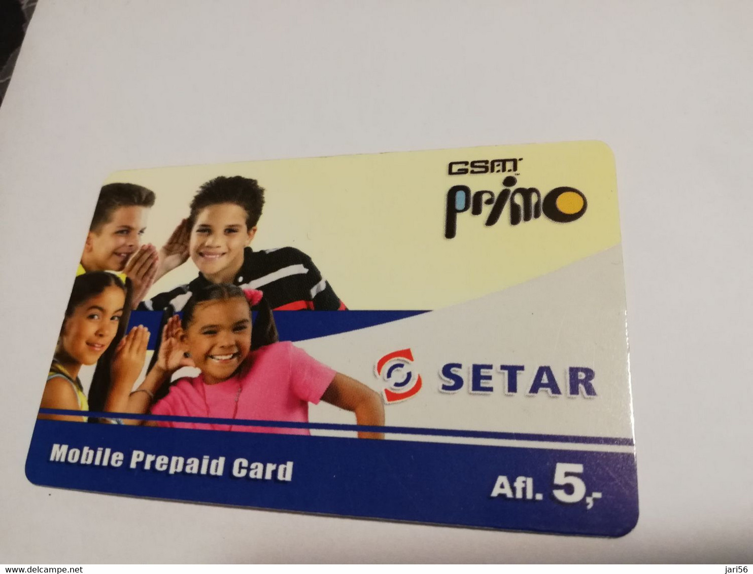 ARUBA PREPAID CARD  GSM PRIMO  SETAR   AFL 5,--    Fine Used Card  **4026** - Aruba