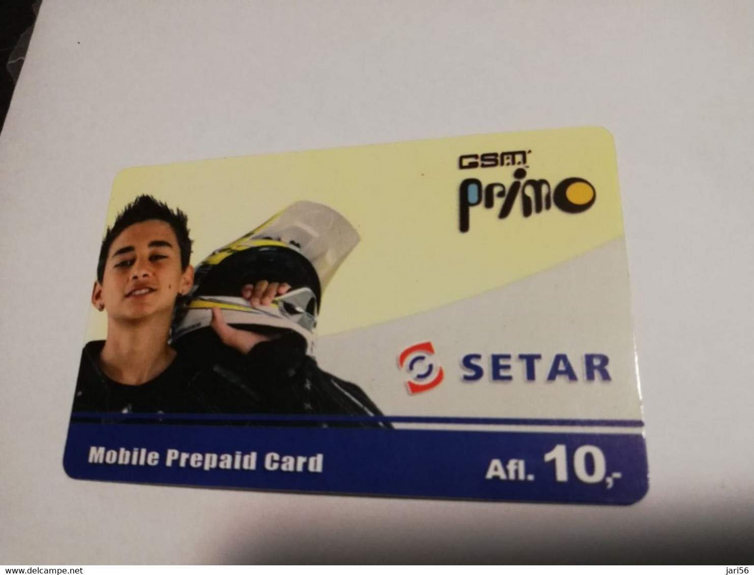 ARUBA PREPAID CARD  GSM PRIMO  SETAR   AFL 10,--    Fine Used Card  **4027** - Aruba