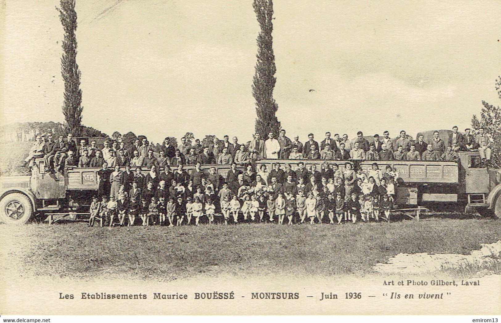 53 Établissements Bouesse Montsurs TOP 1936 Photo Gilbert Laval - Sonstige & Ohne Zuordnung