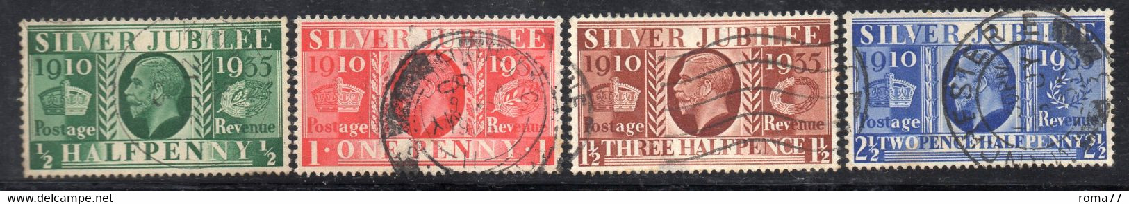 1609 490 - GRAN BRETAGNA 1935 , Giorgio VI Serie Unificato N. 201/204 Usata. Giubileo - Used Stamps