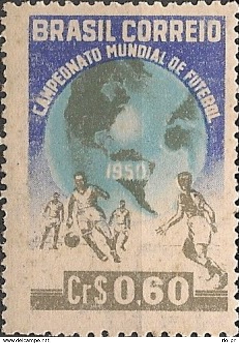 BRAZIL - BRAZIL'50 FIFA WORLD SOCCER CUP (PLAYERS AND GLOBE, Cr$ 0,60) 1950 - MNH - 1950 – Brasil