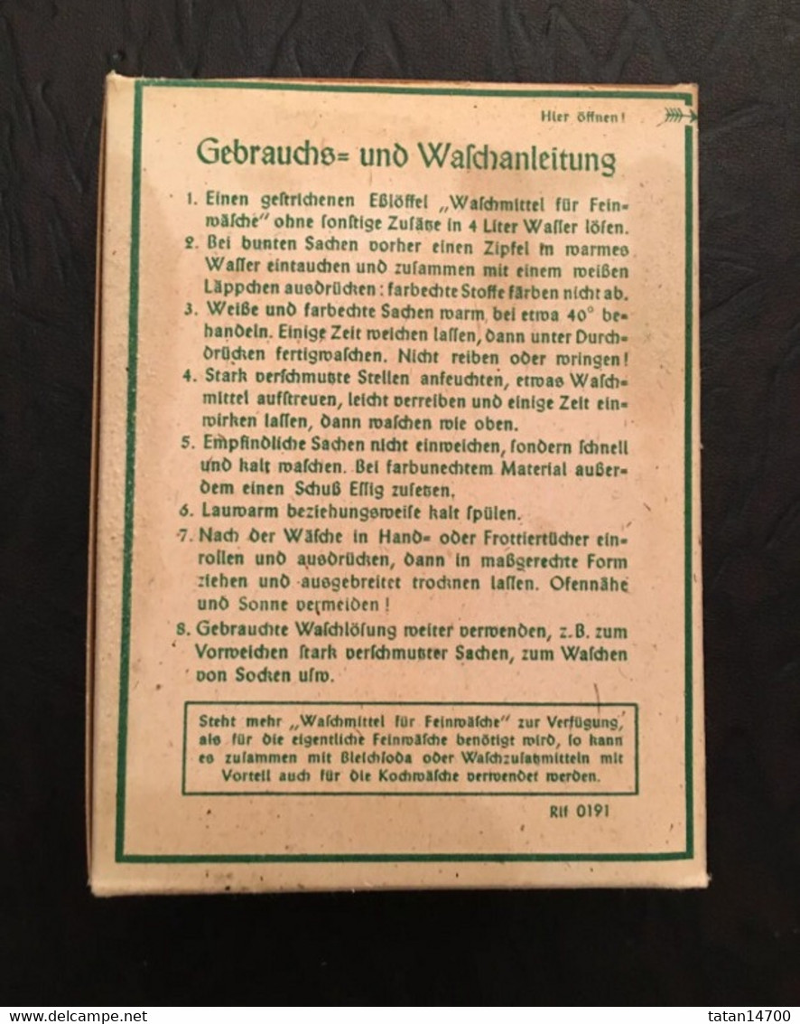 Lessive Washmittel Plein Pour Uniforme Allemand Landser Ww2 Militaria Original - 1939-45