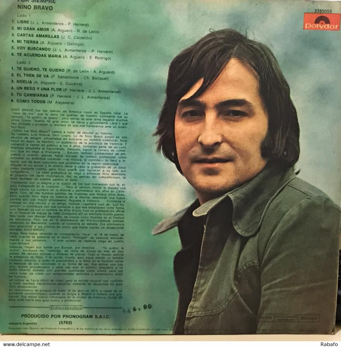 LP Argentino Y Recopilatorio De Nino Bravo Año 1973 - Altri - Musica Spagnola