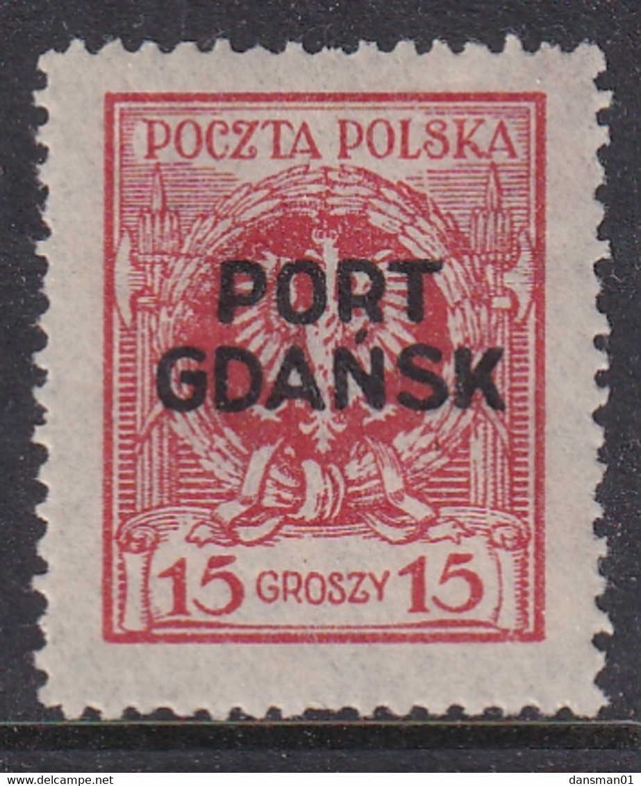 POLAND 1925 Port Gdansk Fi 6 Mint Hinged - Besatzungszeit