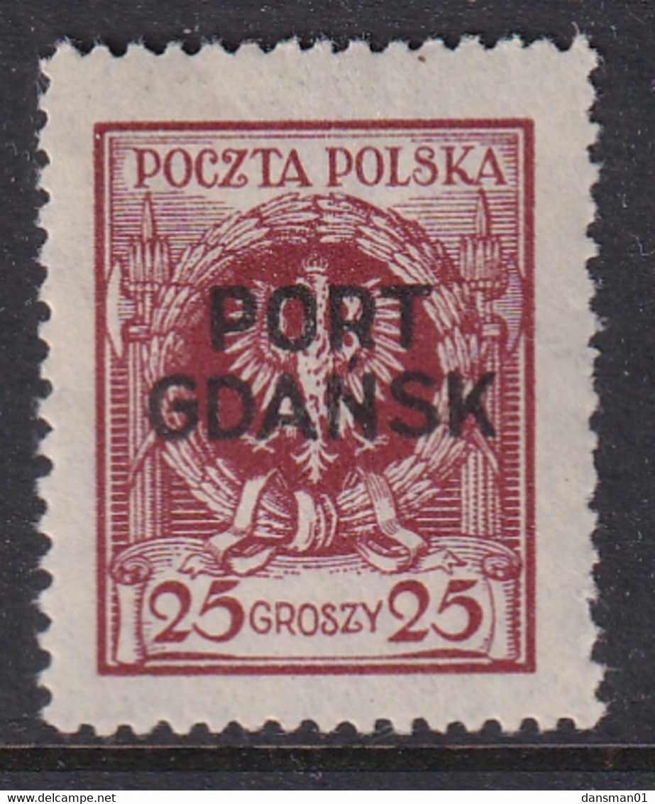 POLAND 1925 Port Gdansk Fi 8 Mint Hinged - Ocupaciones