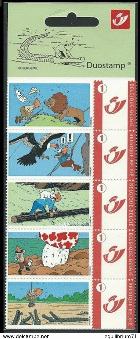 DUOSTAMP** / MYSTAMP**-  Tintin / Kuifje / Tim - En Danger / In Gevaar / In Gefahr / In Danger / (Hergé) - Philabédés