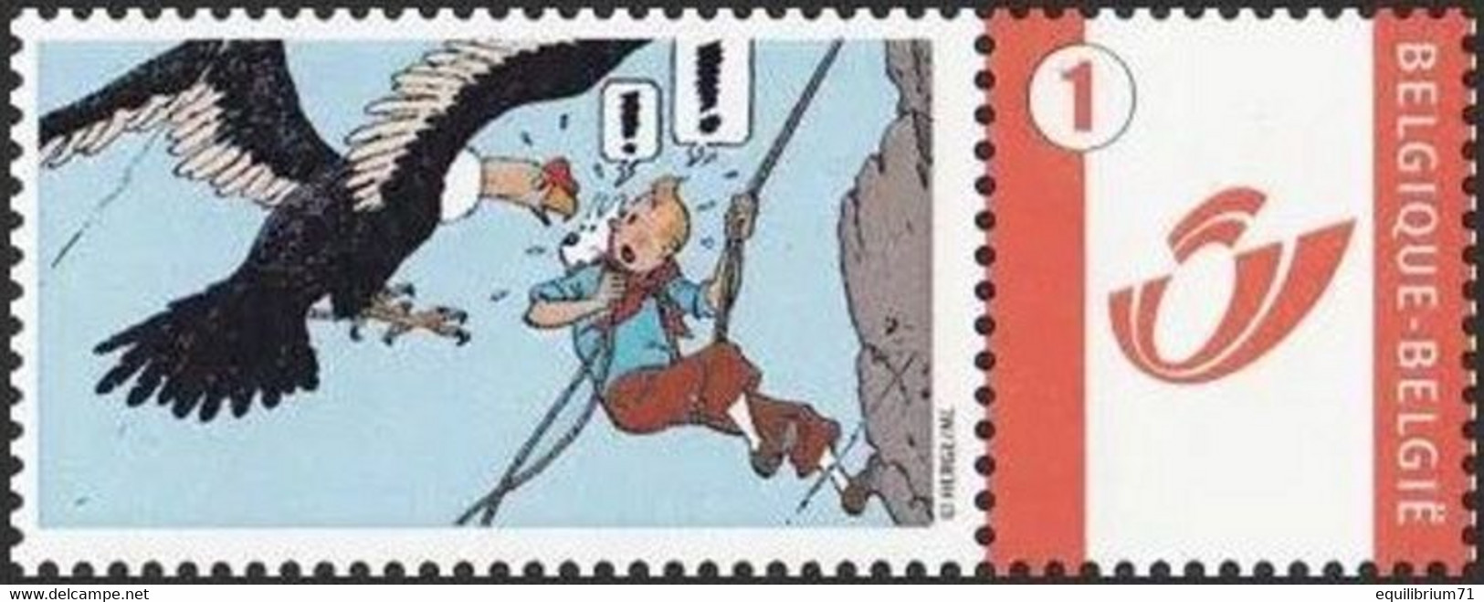 DUOSTAMP** / MYSTAMP**-  Tintin / Kuifje / Tim - En Danger / In Gevaar / In Gefahr / In Danger / (Hergé) - Neufs