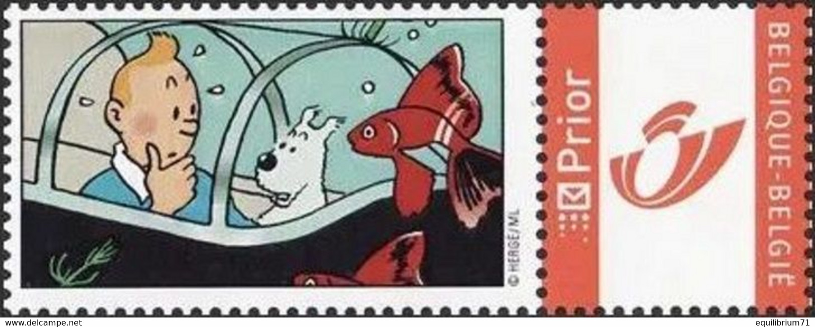 DUOSTAMP** / MYSTAMP**-  Tintin / Kuifje / Tim - Rackham Le Rouge - Scharlaken Rackham / (Hergé) - Philabédés
