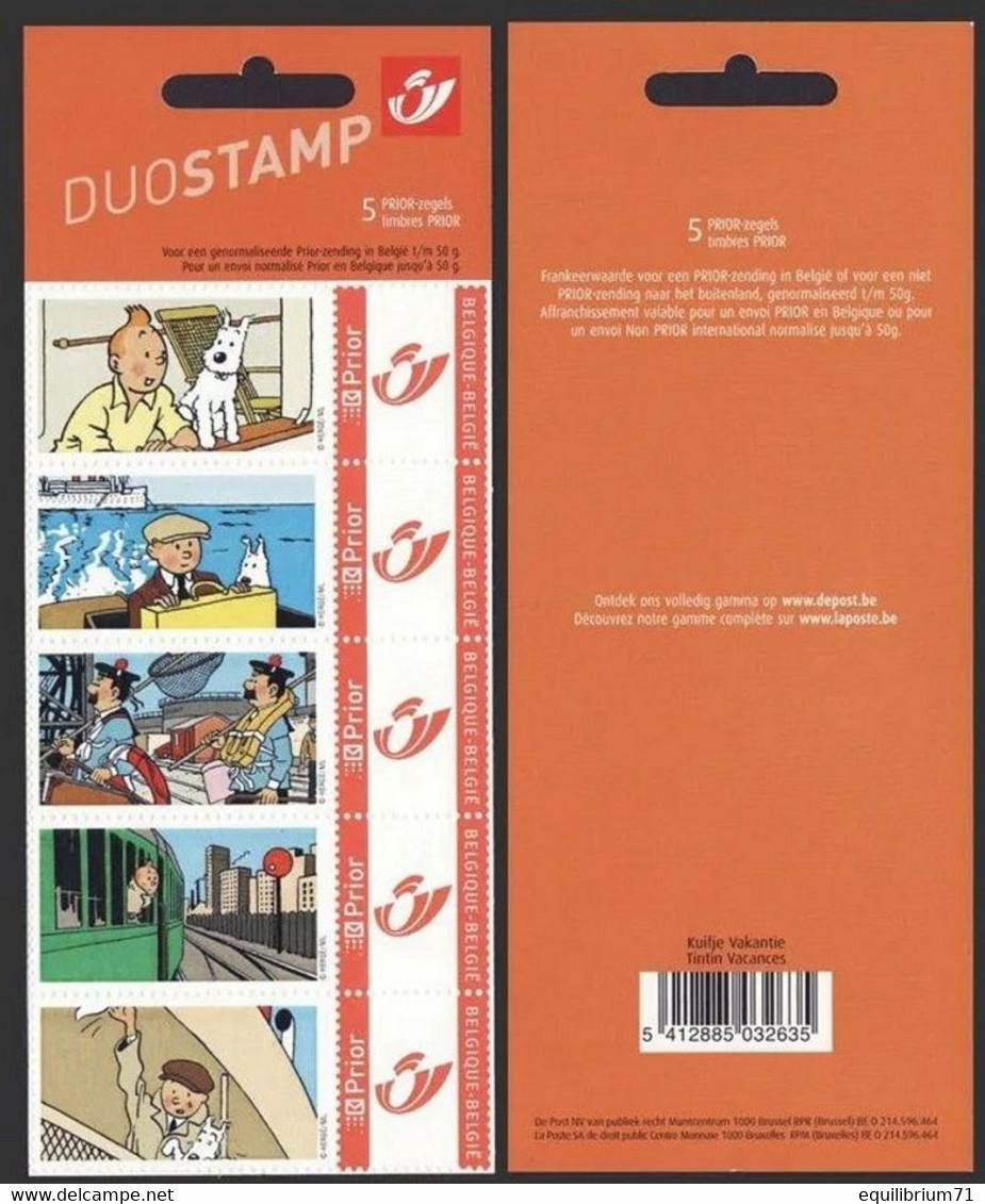 DUOSTAMP** / MYSTAMP**-  Tintin - Vacances  / Kuifje – Vakantie / Tim - Urlaub / (Hergé) - Philabédés (comics)