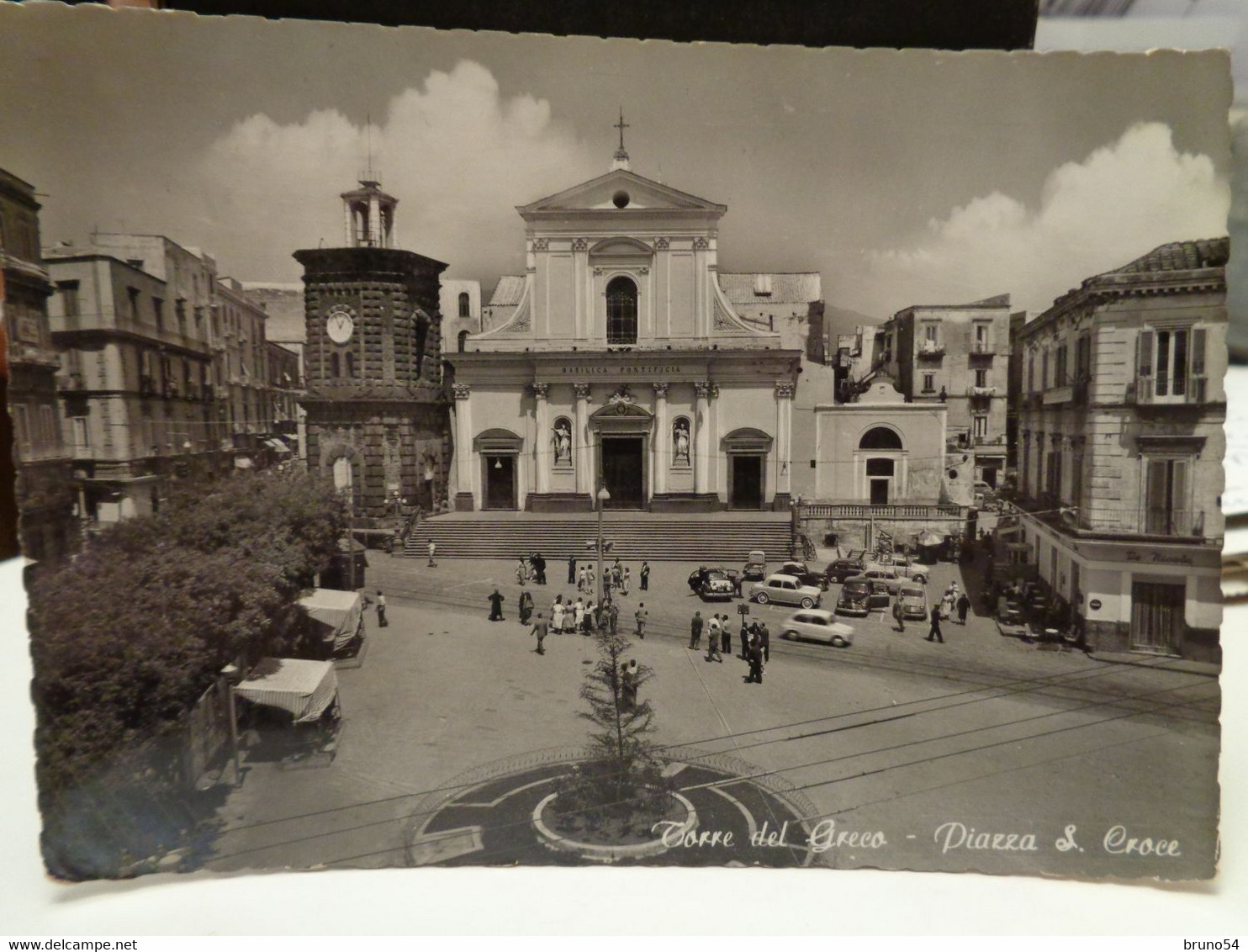 Cartolina  Torre Del Greco Prov Napoli Piazza E S.Croce Anni 60 - Torre Del Greco