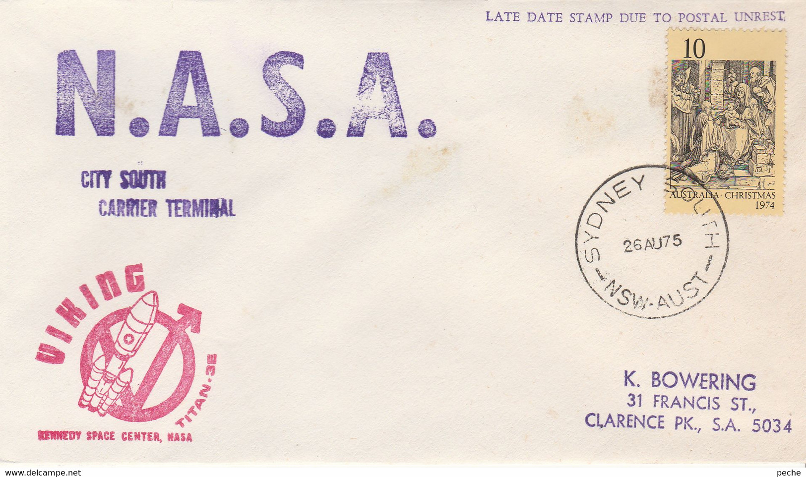 N°1006 N -lettre (cover) -Viking - NASA- - Oceania