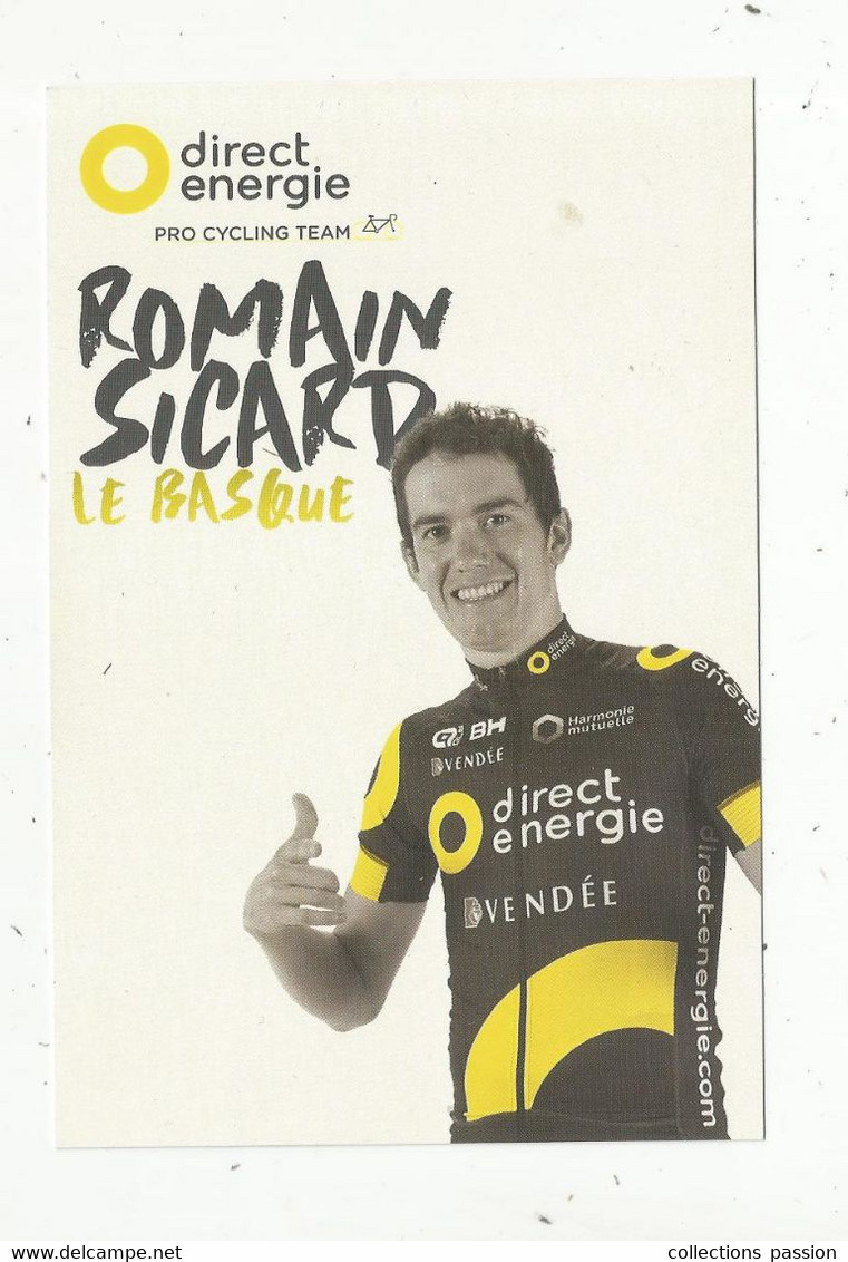 Cp, Sports , Cyclisme , ROMAIN SICARD , Le Basque , DIRECT ENERGIE ,2 Scans - Ciclismo