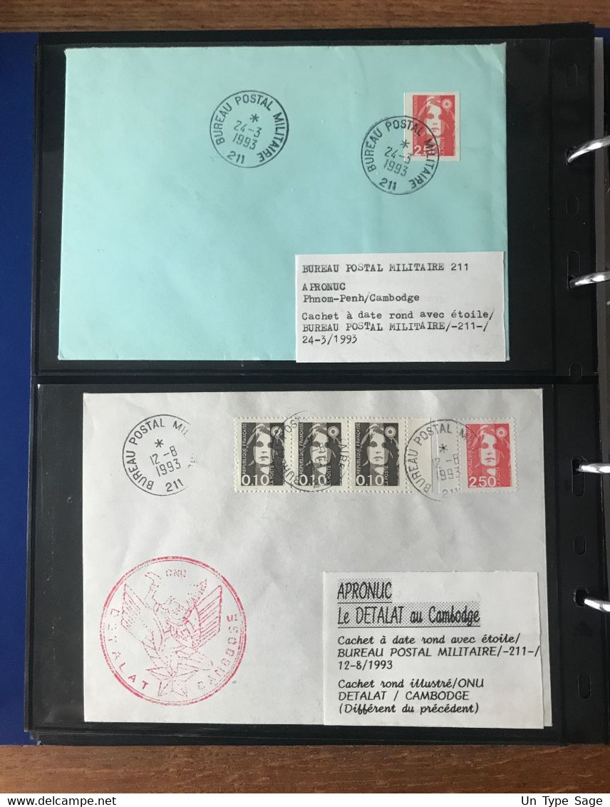 Cambodge - Lot Collection en Classeur - BPM - UNTAC, MIPRENUC, APRONUC Lettres et docs - 40 photos - (L099)