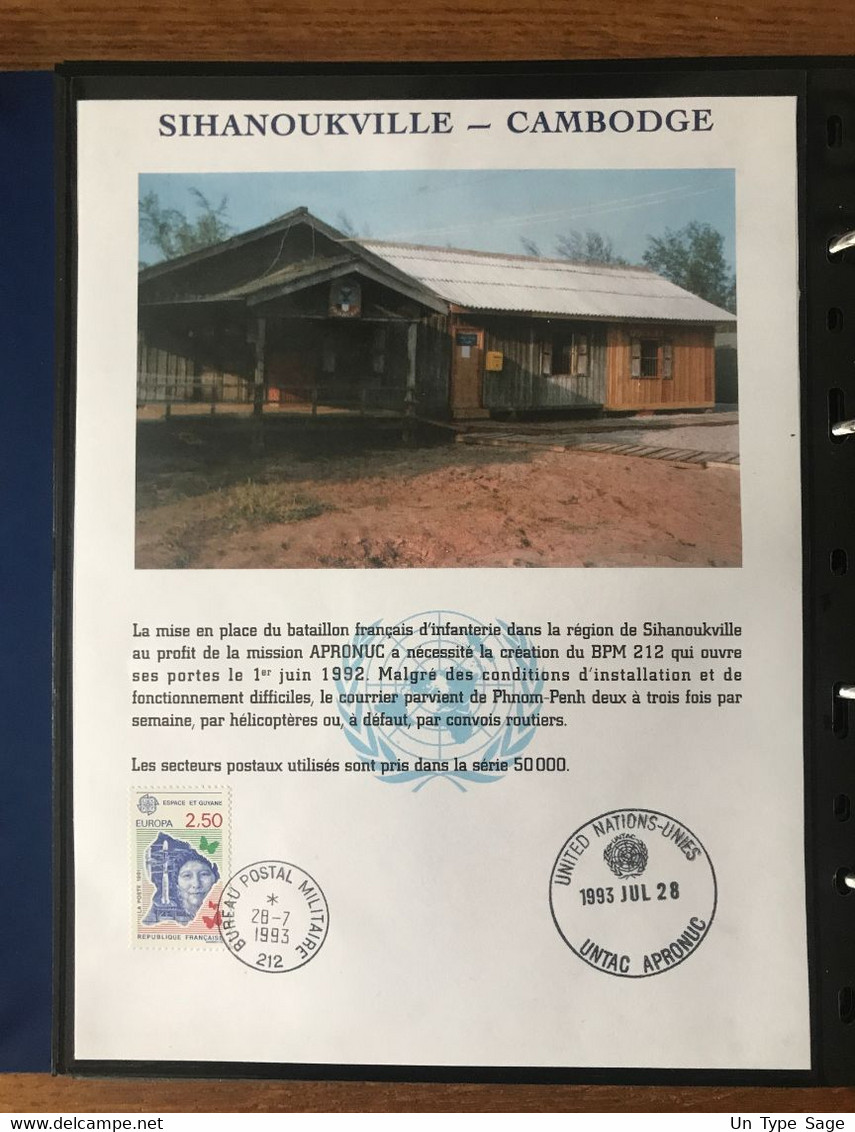 Cambodge - Lot Collection en Classeur - BPM - UNTAC, MIPRENUC, APRONUC Lettres et docs - 40 photos - (L099)