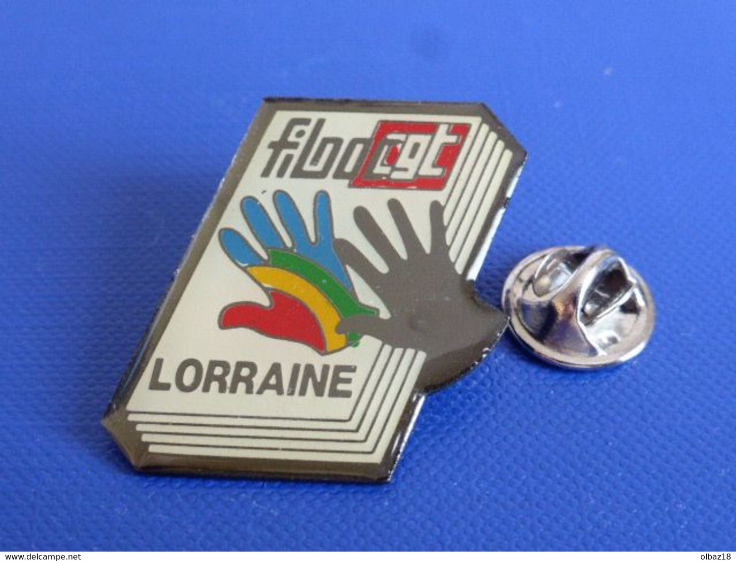 Pin's Syndicat CGT Fiboc Lorraine - Main Livre Revue (NA60) - Verenigingen