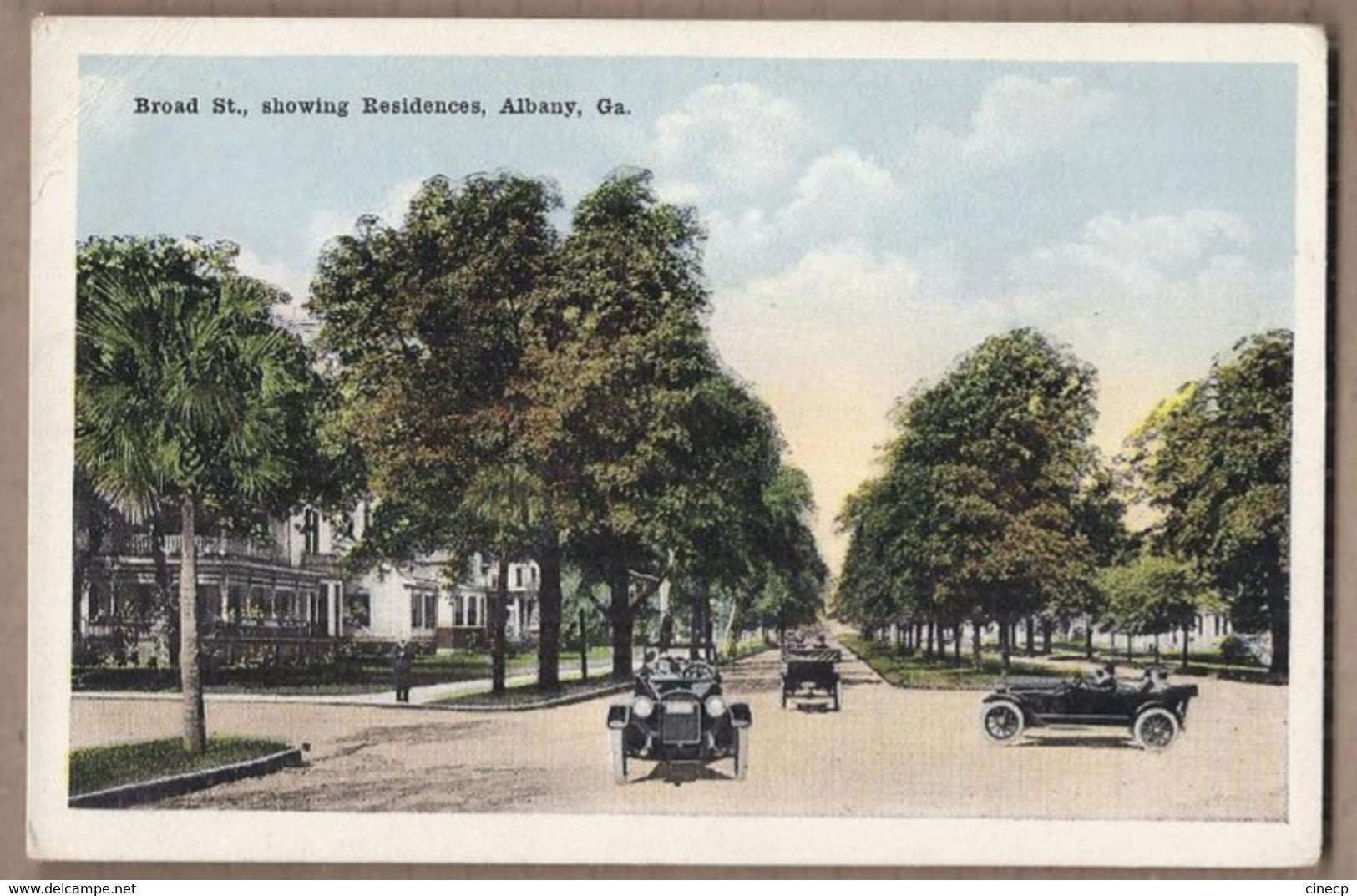 CPA USA - GEORGIA - ALBANY - Broad St. , Showing Residences - TB PLAN Quartier Résidentiel ANIMATION AUTOMOBILES - Albany