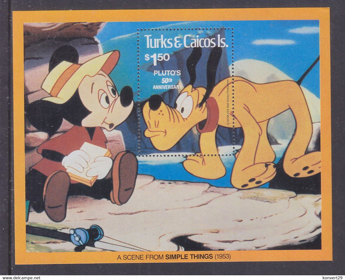 Turks And Caicos 1981 50th Anniversary Of Walt Disney's Pluto MNH** - Turks & Caicos